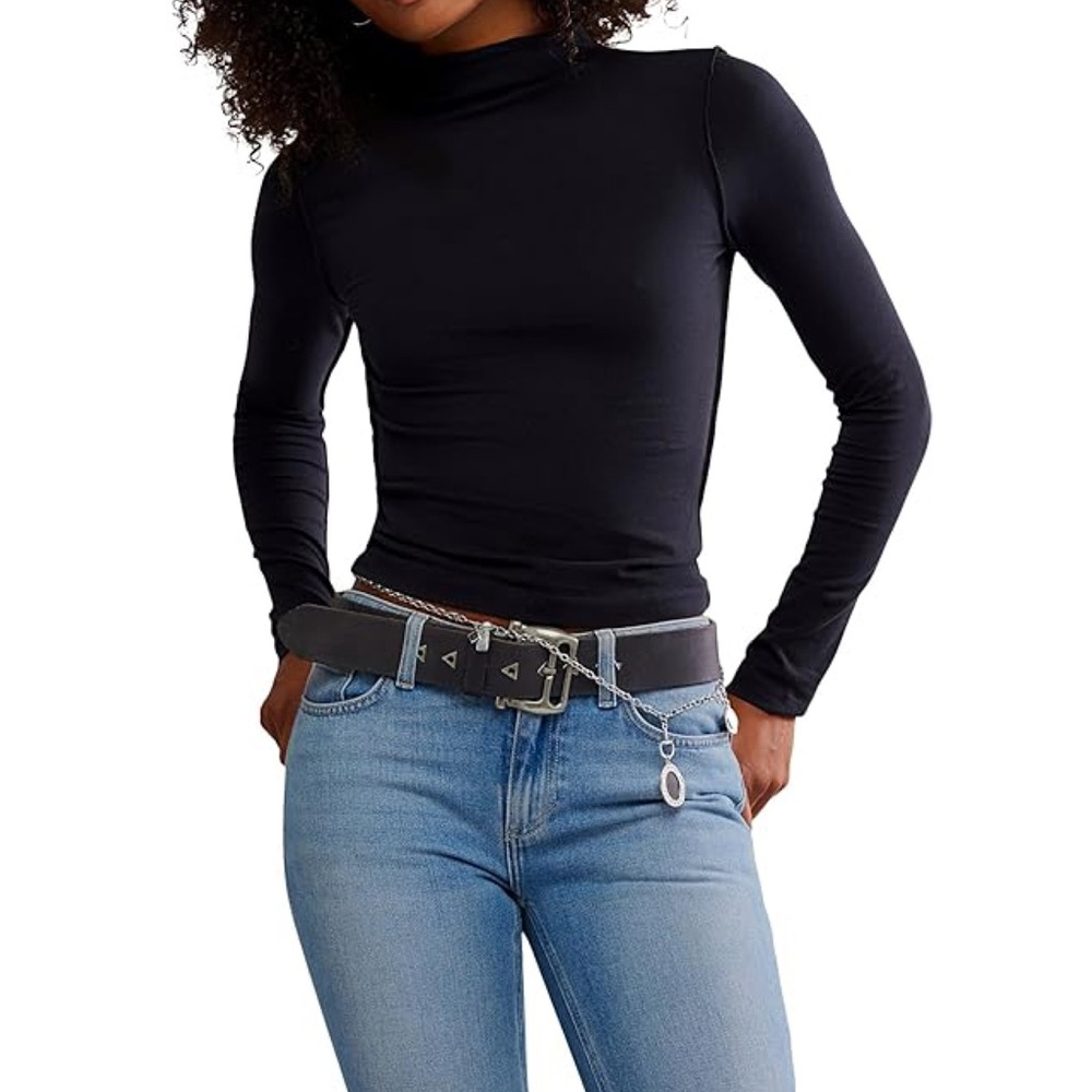 Free People Kenzie Long Sleeve Black Size Medium